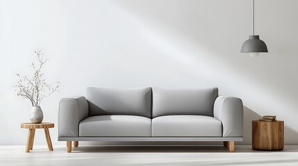 Beautiful Modern Living room Interior with furniture's ,mockup frame , posters, wall -3d Rendering