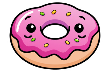 Adorable Kawaii Donuts Vector Illustration Sweet and Playful Design