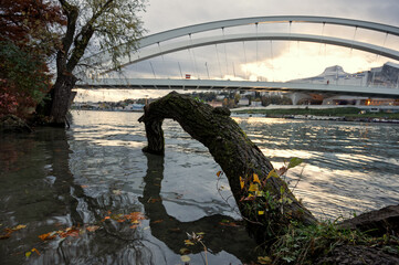 The Rhône at the confluence at the end of the day (Lyon - France)