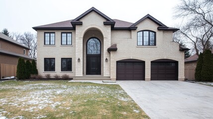 Modern Elegant House with Two-Car Garage and Beautiful Landscape