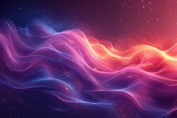 Obraz premium A colorful wave of light with a purple and orange hue