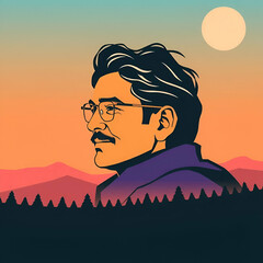 sunset in the mountains