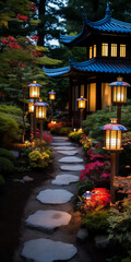 Obraz premium Garden at night. 