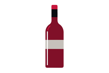 Wine bottle vector illustration. isolated on white background