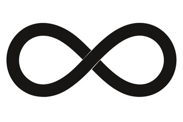 Infinity simple black icon on white background