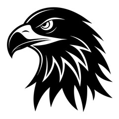 create a silhouette Eagle head vector icon White Clean background