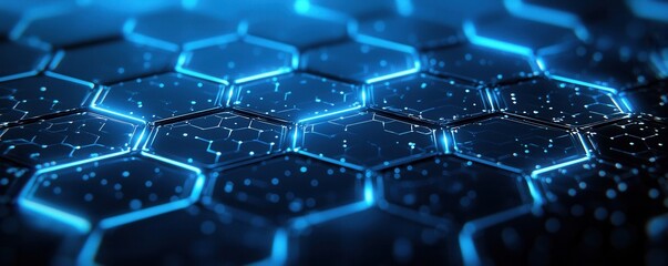 Obraz premium Abstract technology background with glowing hexagonal pattern