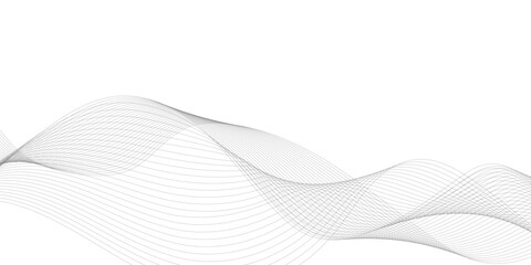 Abstract grey, white smooth element swoosh speed wave modern stream transparent background. Abstract wave line for banner, template, wallpaper background with wave design. Vector illustration