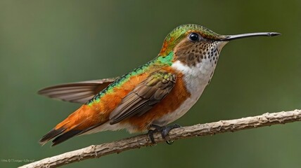 Fototapeta premium Zumbador Canelo Rufous Hummingbird colibrí