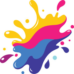 Vibrant CMYK Color Splash Abstract Design Art Illustration