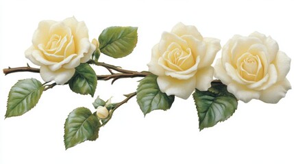 Digital vintage watercolor yellow flowers as an abstract graphic poster for web pages and PPT backgrounds