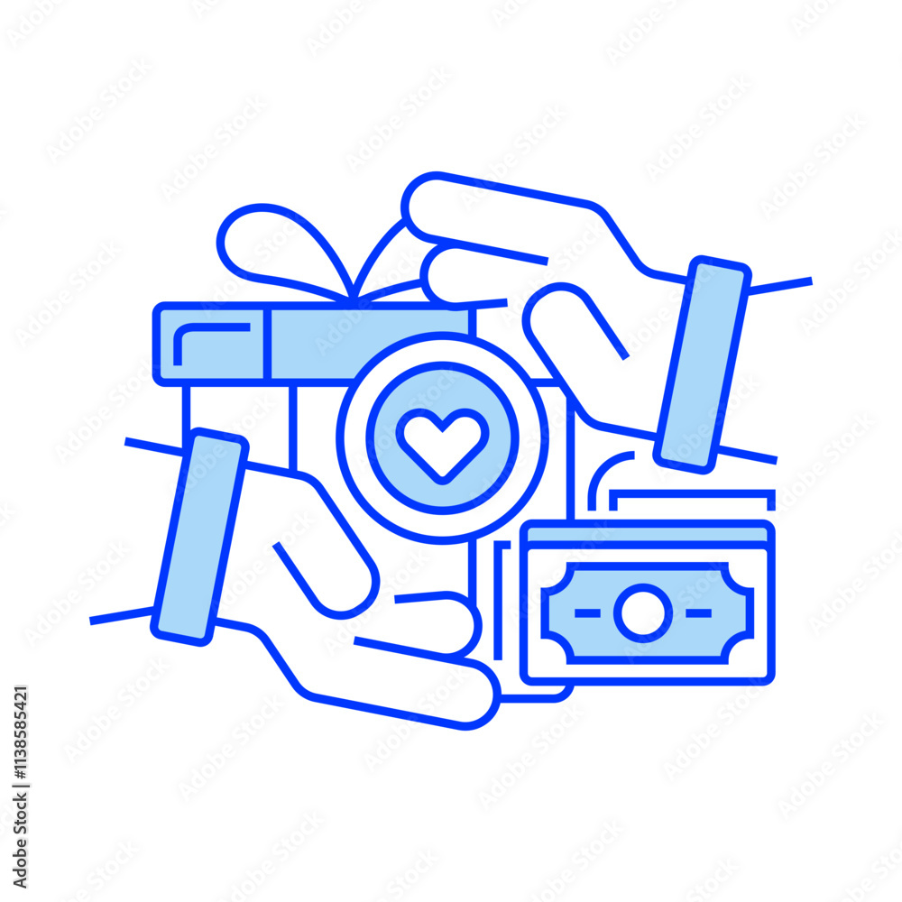 Poster give line icon. linear style sign for mobile concept and web design. outline vector icon.