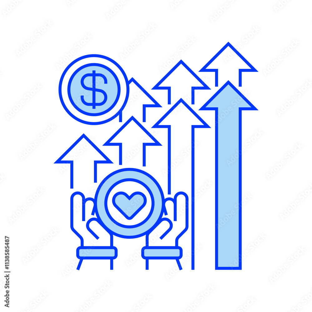 Poster donation impact line icon. linear style sign for mobile concept and web design. outline vector icon.