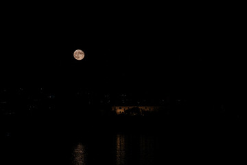 full moon over the water