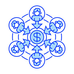 Crowdfunding Line Icon. linear style sign for mobile concept and web design. Outline vector icon.
