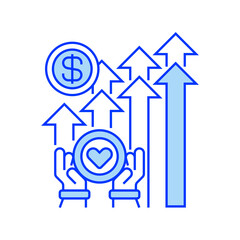 Donation Impact Line Icon. linear style sign for mobile concept and web design. Outline vector icon.
