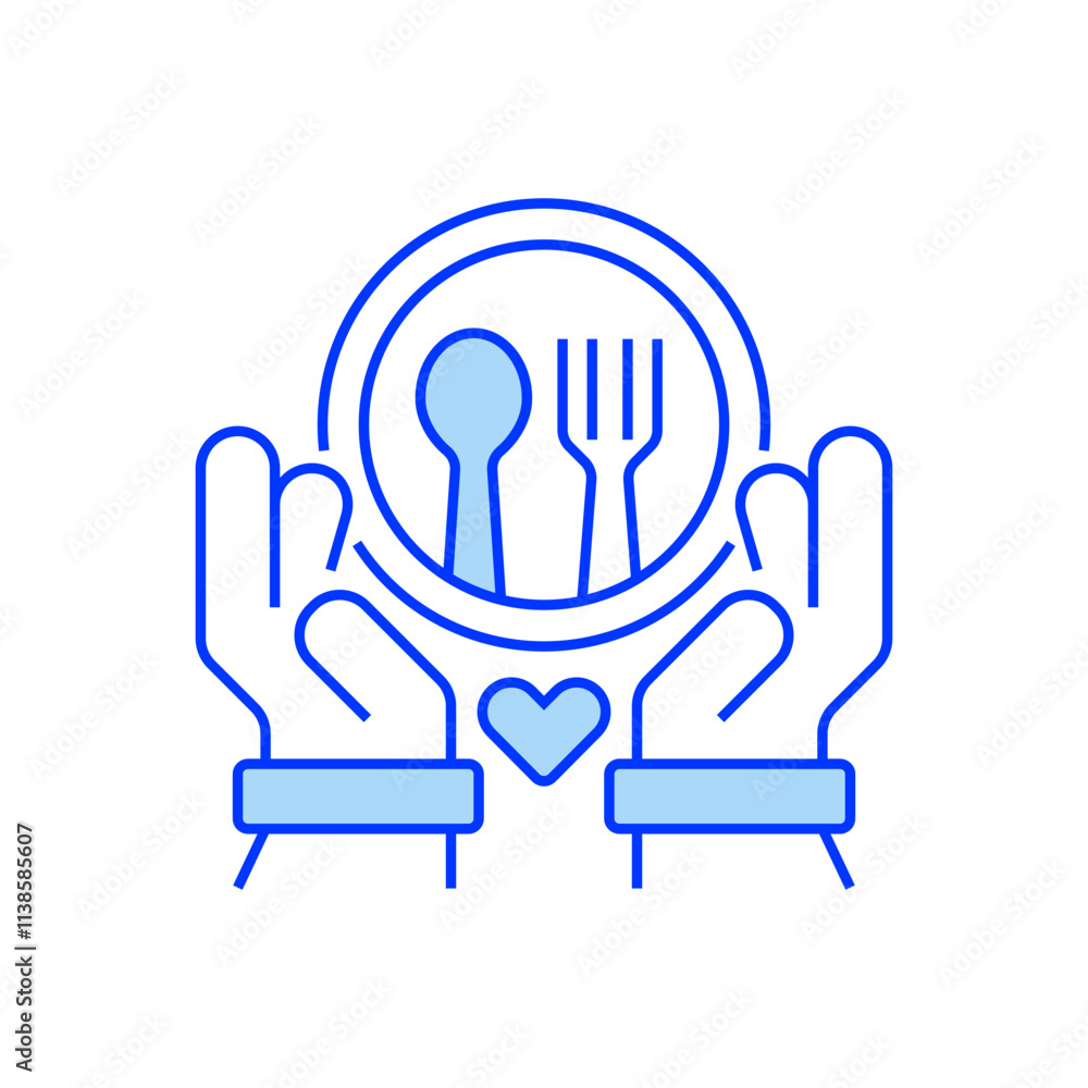 Poster food donation line icon. linear style sign for mobile concept and web design. outline vector icon.
