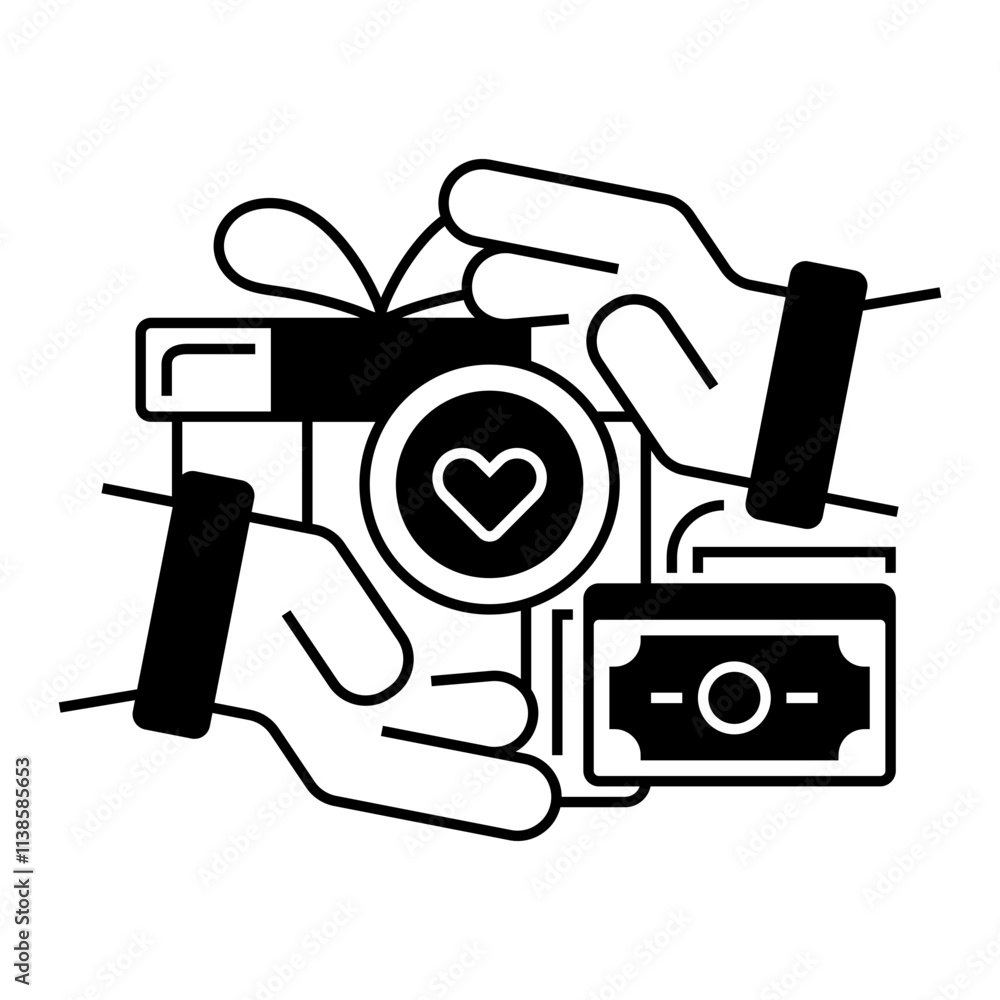 Poster give line icon. linear style sign for mobile concept and web design. outline vector icon.