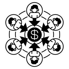 Crowdfunding Line Icon. linear style sign for mobile concept and web design. Outline vector icon.