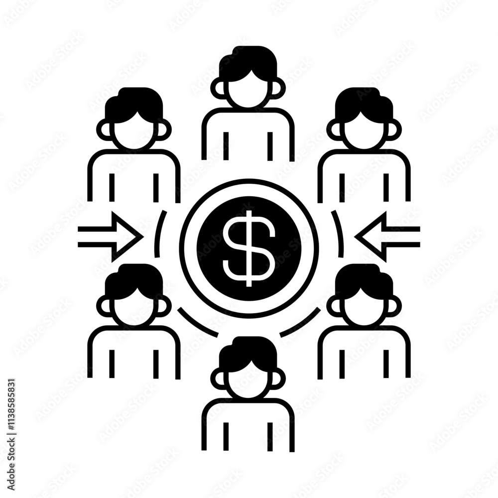 Poster group donation line icon. linear style sign for mobile concept and web design. outline vector icon.