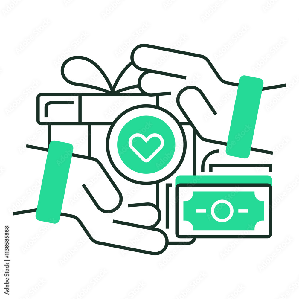 Poster give line icon. linear style sign for mobile concept and web design. outline vector icon.