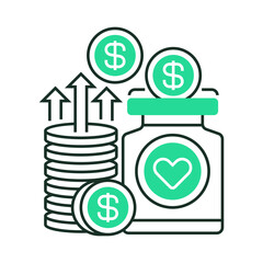 Donation Jar Line Icon. linear style sign for mobile concept and web design. Outline vector icon.