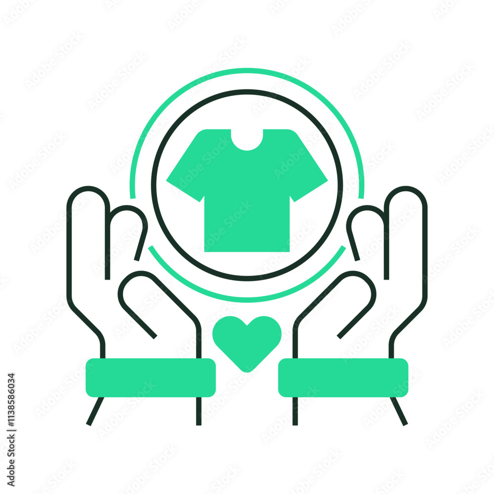 Poster clothing donation line icon. linear style sign for mobile concept and web design. outline vector ico