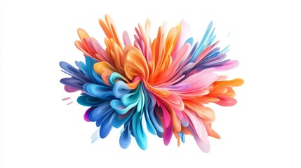Obraz premium Vibrant abstract design with colorful splashes of paint creating a dynamic visual impact.