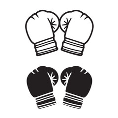 boxing gloves icon vector silhouette illustration