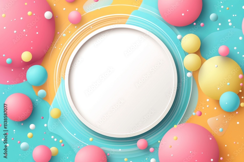 Aufkleber vibrant bubble frame background with colorful abstract design