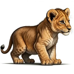 lion cub isolated on white