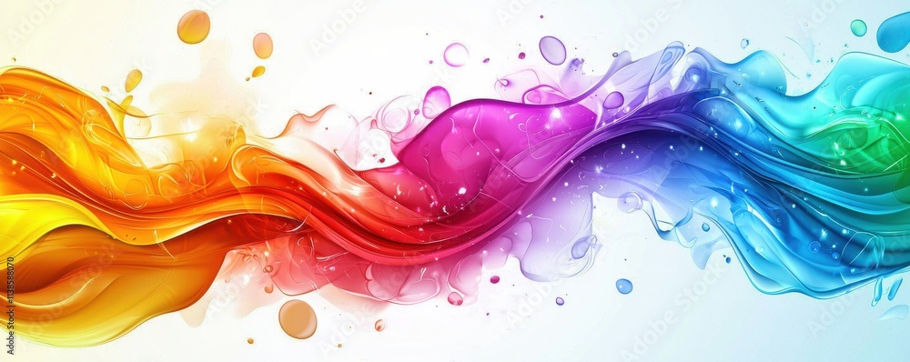 Poster vibrant colorful background with dynamic flowing lines