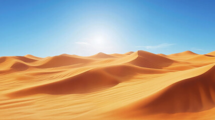 Fototapeta premium The smooth curves of the dunes create a tranquil yet majestic scene, untouched by human presence.