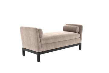 3d render sofa bench on white background
