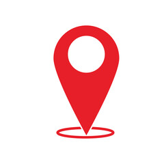 Red Location Marker Icon on White Background
