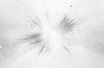 Abstract Silver Explosion Radiating Light and Particles
