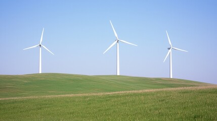 Wind Turbines in a Serene Landscape