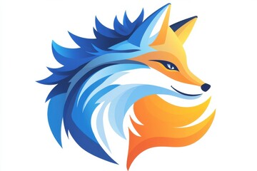 Colorful abstract fox logo design with modern  illustration
