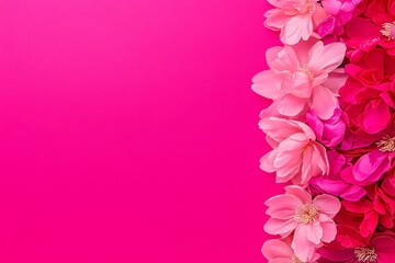 Fototapeta premium A minimalist illustration showcasing a lovely arrangement of pastel peonies on a soft pink background, embodying the charm of summer and spring.