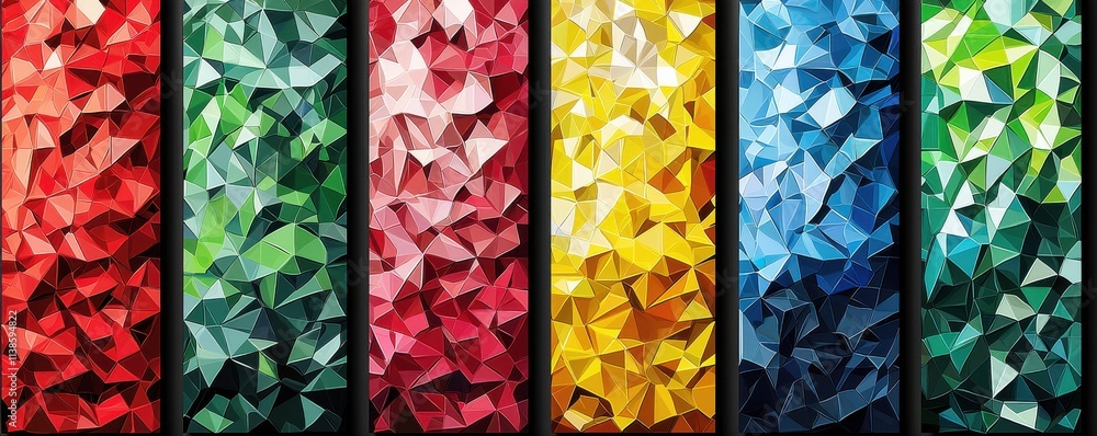 Poster colorful low poly abstract background with geometric patterns