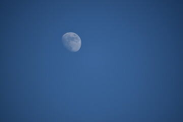 moon in the blue sky