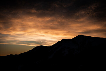 sunset over the mountains