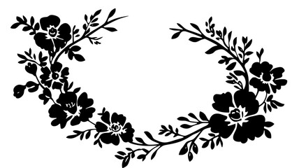 Fototapeta premium Floral crown designed with regular spacing of flowers along a continuous circular shape, Plant Illustration