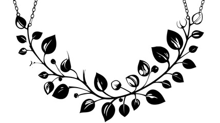 Floral necklace featuring real petals and leaves arranged in an overlapping design, Plant Illustration