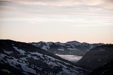 sunset over the mountains
