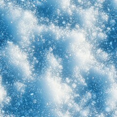 Top view photo of snow with hints of blue and white sparkles, seamless texture