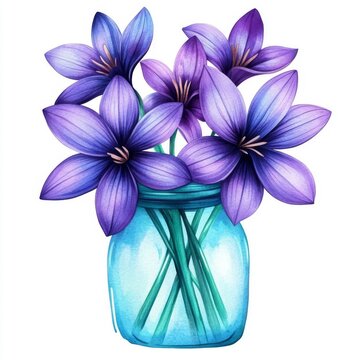 recommend clip art: blue flowers in a vase