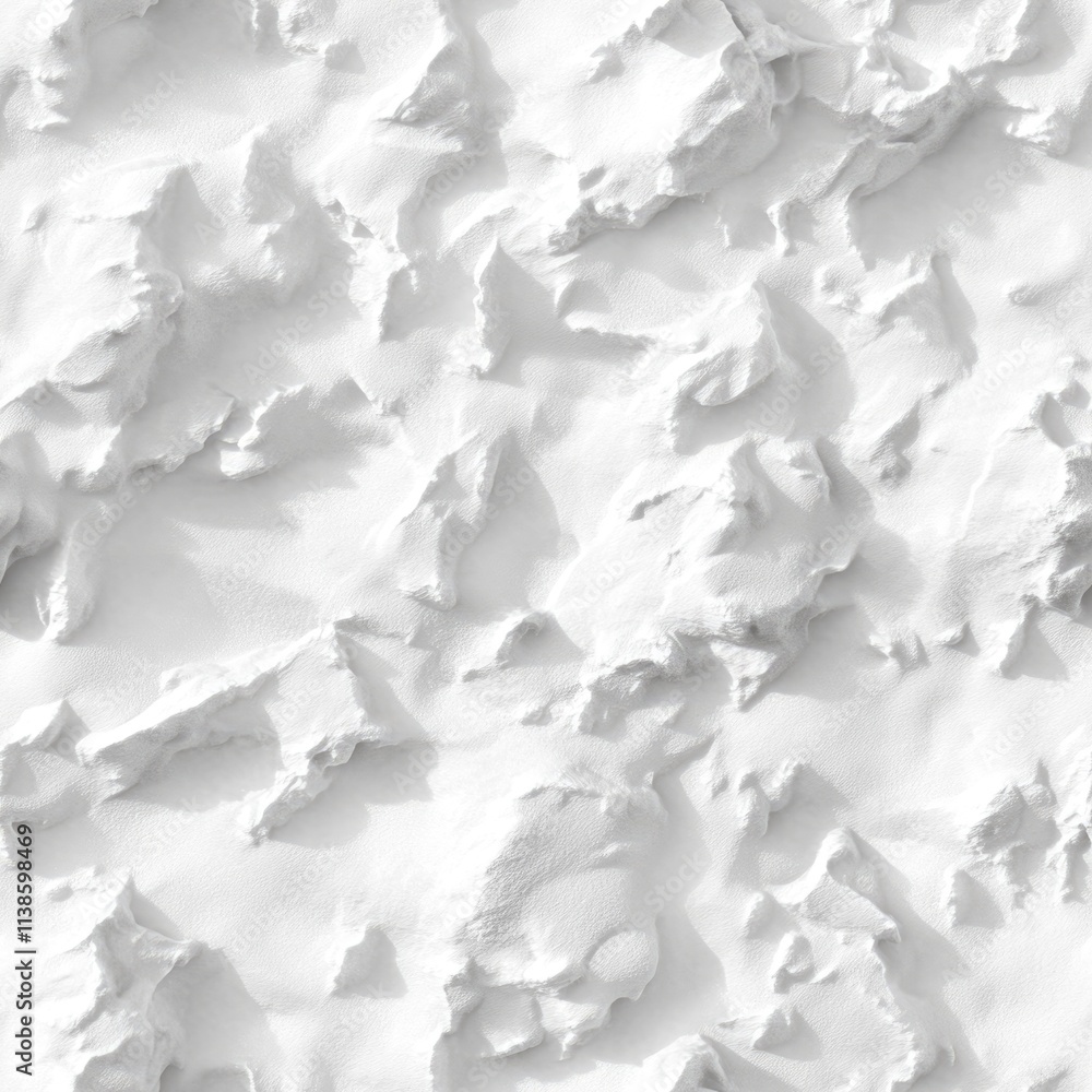 Poster top view photo of snow with subtle shadows from distant light, seamless texture