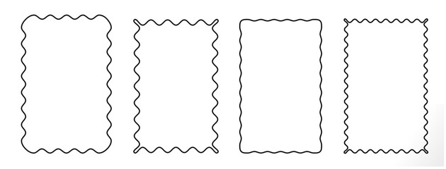 wavy edge frames (editable stroke) for design.