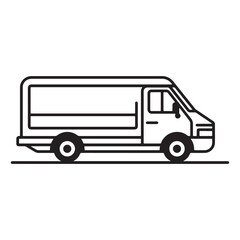 Fast delivery truck icon line art vector illustration